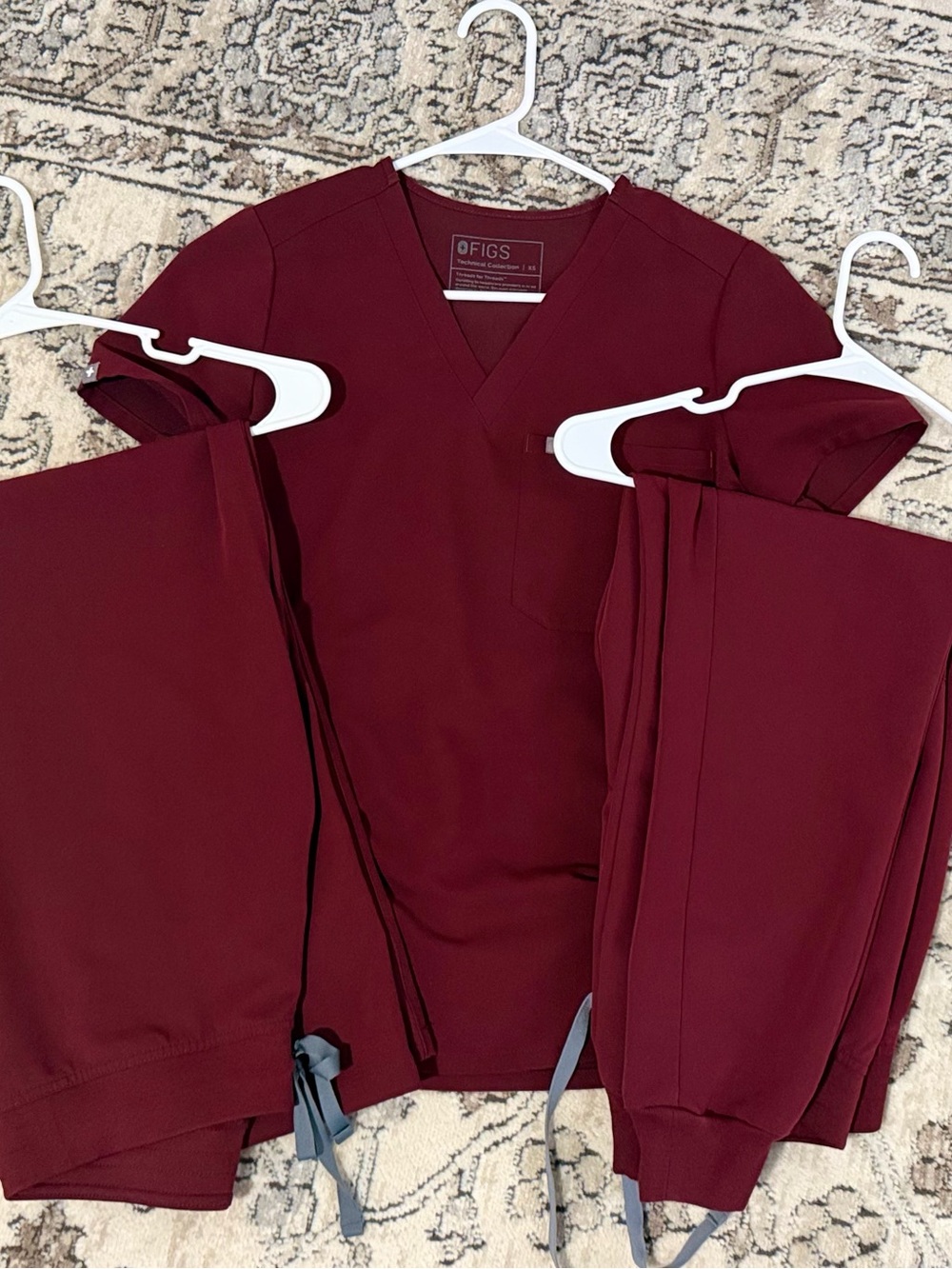 Figs Burgundy 3 piece Set XS/XSP